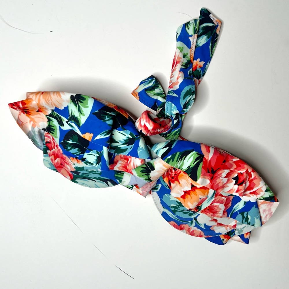 Abercrombie & Fitch Floral Strapless Bikini Swim Top